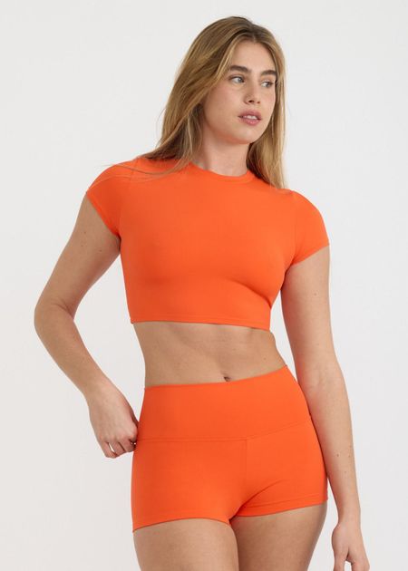 Shorty de bain en matières recyclées | "swim bikini shorts - blood orange"