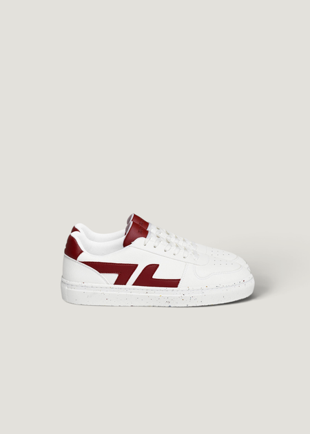 Baskets vegan blanches et bordeaux | "alpha millesime" - Zèta Shoes