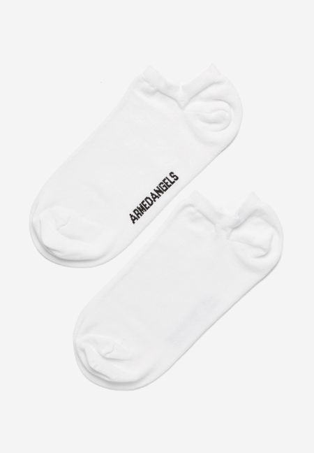 Chaussettes courtes blanches en coton bio - saalvo - white