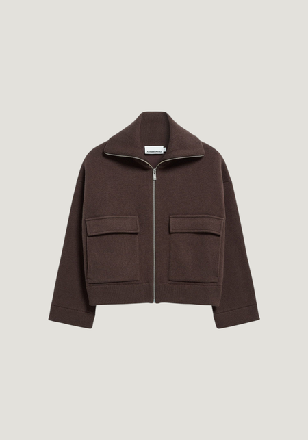 Jacke aus Baumwolle und Bio-Wolle | Braun "cotton-wool knit jacket - claystone", Armedangels, Foto 6