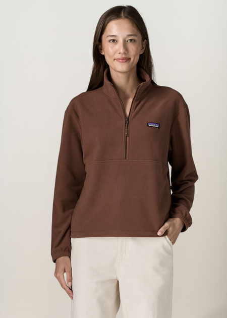 Polaire fine en matières recyclées | marron "W's micro d 1/2 zip fleece p/o - brmb" - Patagonia
