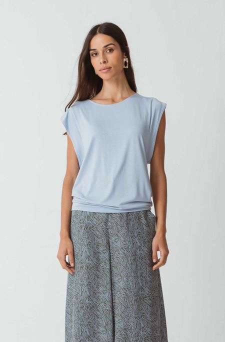 T-shirt bleu clair en modal - hmaika lavande