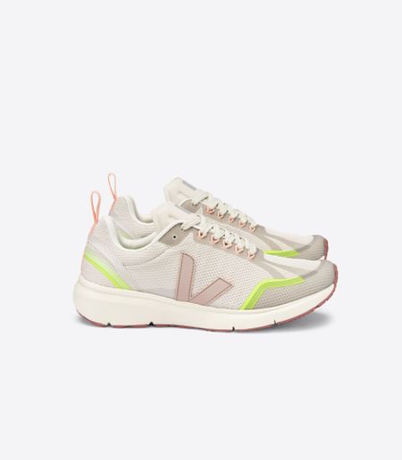 Baskets de sport en recyclé | beige et jaune "condor 2 alveomesh natural babe jaune fluo" - Veja