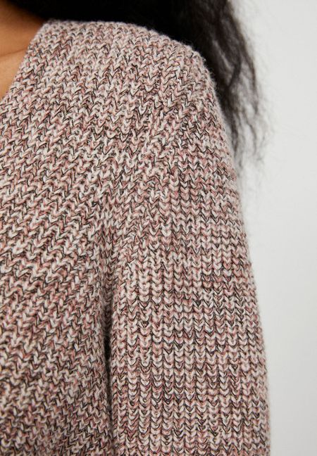 Pull en surpiqué caramel en coton bio et laine - josaa mouline, Armedangels, photo 4