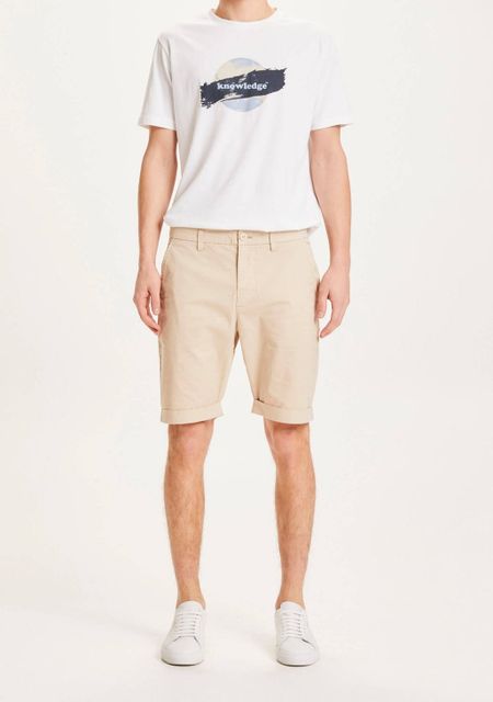 Short chino en coton bio | beige "chino poplin light feather gray", Knowledge Cotton Apparel, photo 1
