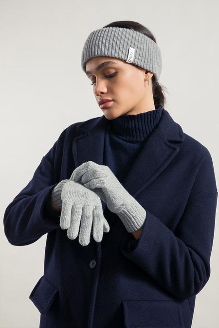 Bandeau en cachemire recyclé | gris "fascia lara grigio calce"