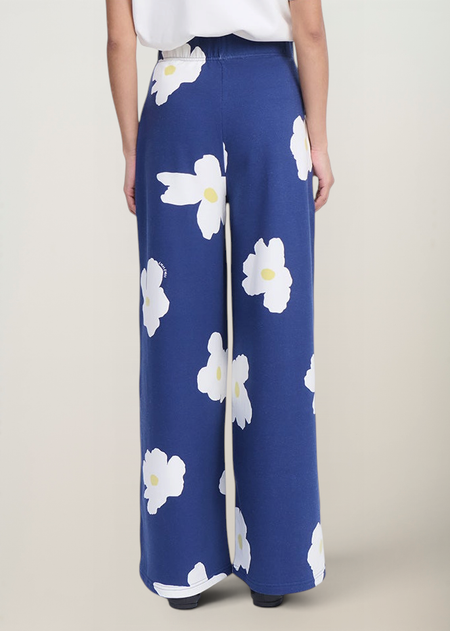 Pantalon ample molettonné en coton bio | bleu "Le pantalon pauline en coton bio - fleur bleue", émoi émoi, photo 3