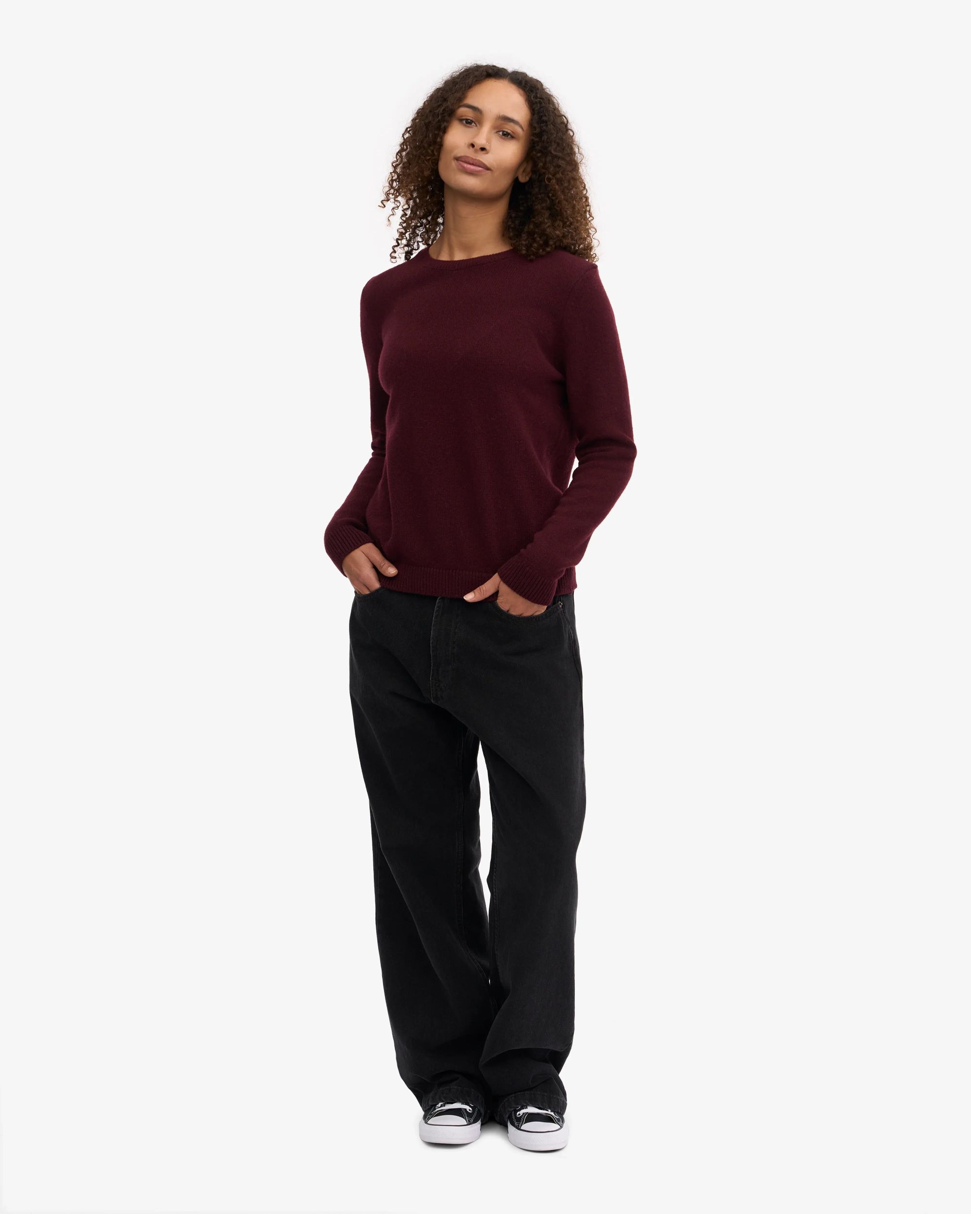 Pull en laine mérinos recyclée | bordeaux "oxblood red", Colorful Standard, photo 4