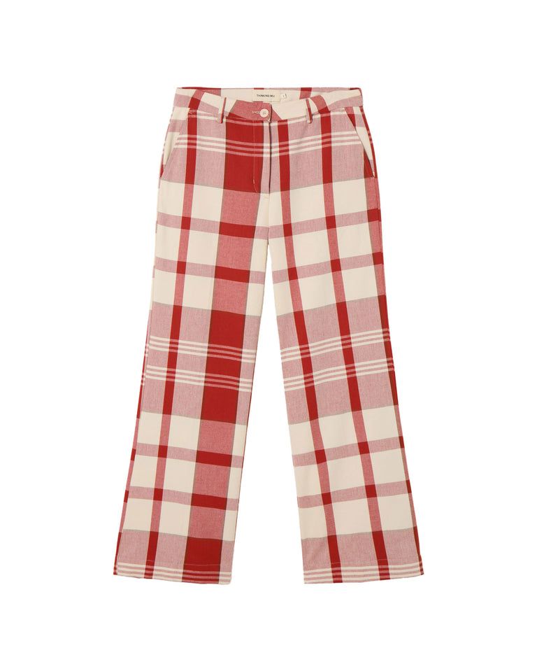 Karierte Hose mit lockerem Schnitt aus Bio-Baumwolle | Rot "picnic checks hermione pants multicolor", Thinking Mu, Foto 6