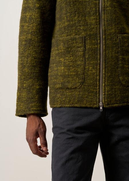 Jacke aus Wolle und Bio-Baumwolle | Grün "Zip jacket - speckled green", Rotholz, Foto 6