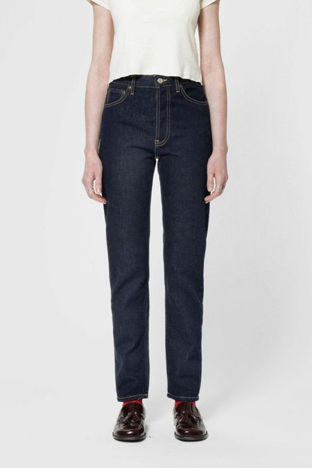Jean mom en coton bio | brut "breezy britt indigo rinse"