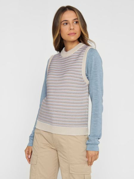 Pullunder aus Bio-Baumwolle | gestreift "relaxed fit cotton knit vest stripe", Knowledge Cotton Apparel, Foto 1