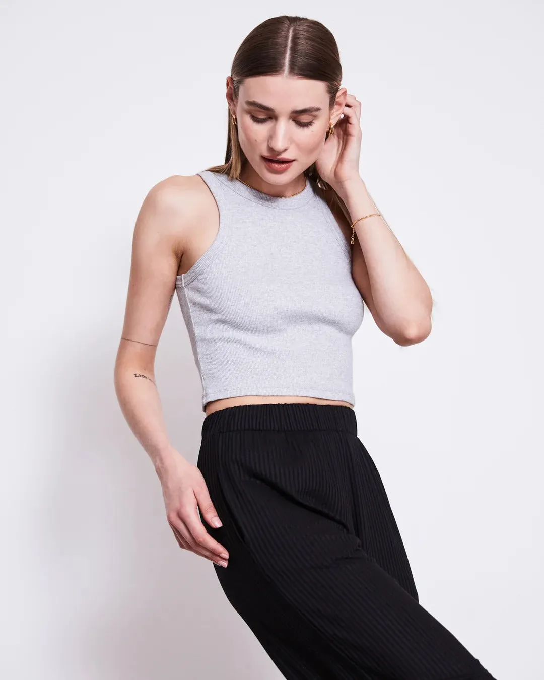 Pantalon large côtelé en tencel version courte | noir "smilla black short", Jan'n June, photo 2