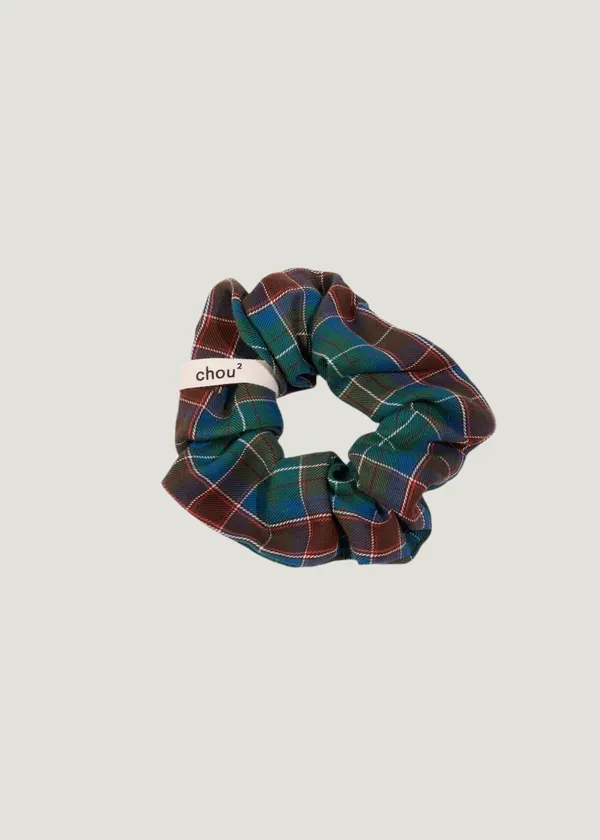 Chouchou upcyclé | multicolore "chouchou tartan vert rouille - grand", Chou²