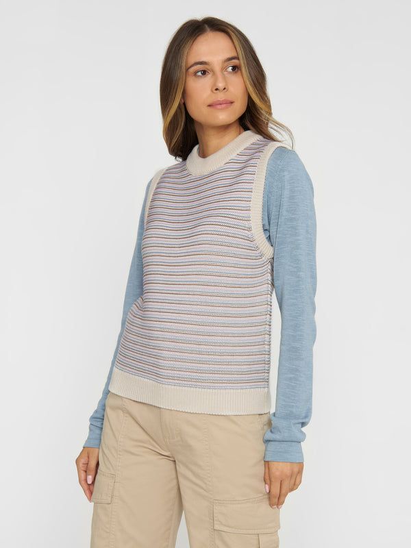 Pullunder aus Bio-Baumwolle | gestreift "relaxed fit cotton knit vest stripe", Knowledge Cotton Apparel, Foto 1