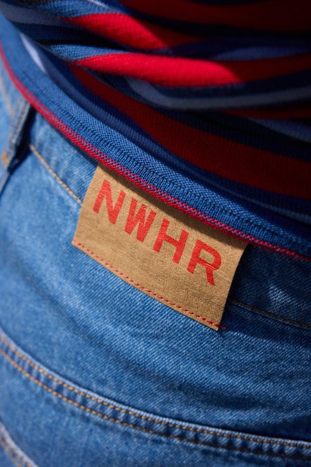Short denim en coton bio | bleu "nowhere denim short", NWHR, photo 3