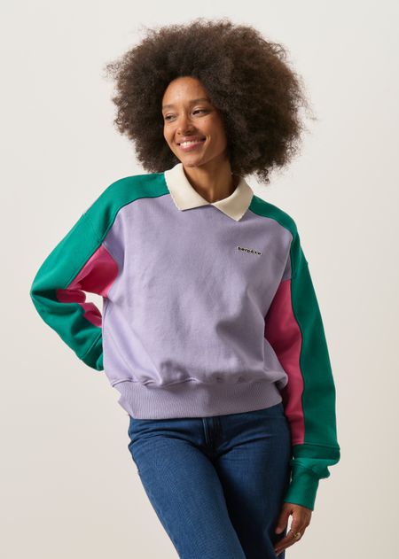  Sweat en coton bio | multicolore "Mel lilas"