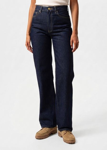 Jean droit large en coton bio | bleu brut "clean eileen classic blue"
