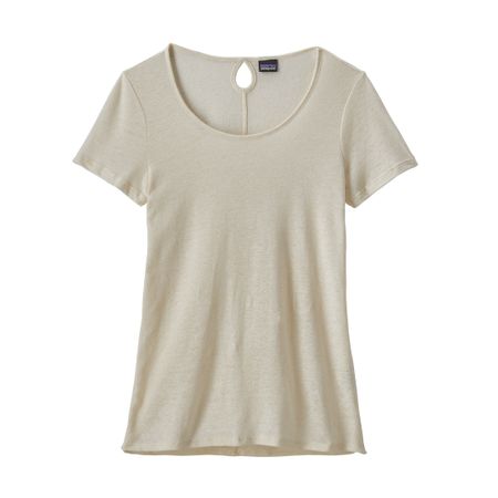 T-shirt beige en lin et polyester recyclé - mount airy scoop