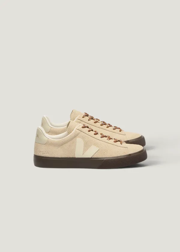 Baskets en cuir suède certifié | beige "Campo hairy suede - almond_pierre", Veja
