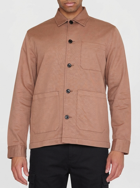 Surchemise en sergé de coton bio | marron "twill overshirt chocolate malt"