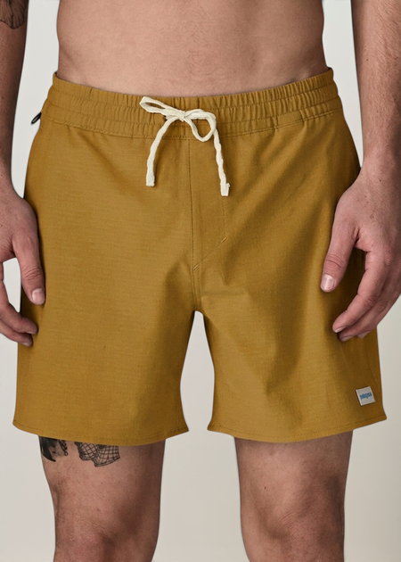 Short de bain en polyester recyclé et coton bio | camel "home waters volley shorts - 16 in." - Patagonia
