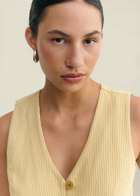 Gilet sans manches | rayé jaune "nogal stripes alisa top - multicolor" - Thinking Mu