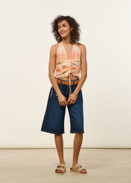 Top en coton bio | multicolor "osis checks hiba top", Thinking Mu, photo 4
