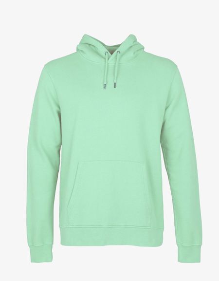 Sweat à capuche vert menthe en coton bio - faded mint