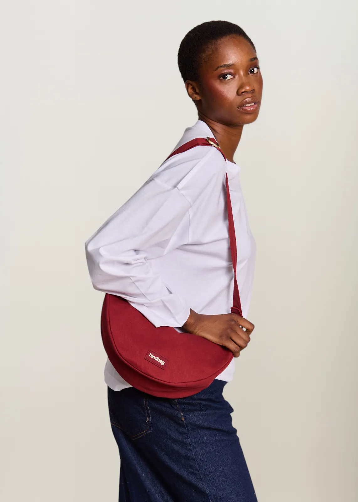 Sac à bandoulière en coton biologique | bordeaux "andrea bordeaux", Hindbag, photo 2