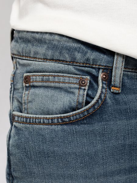 Jean skinny bleu clair délavé - skinny lin indigo master, Nudie Jeans, photo 3