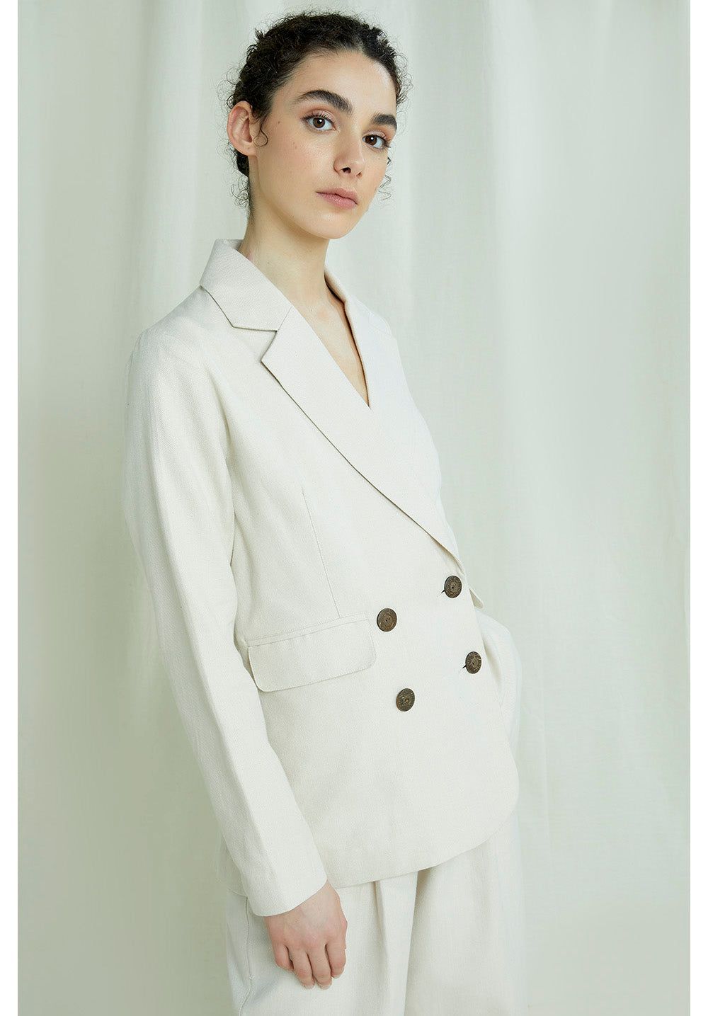 Blazer beige en coton bio - naira, People Tree, photo 2