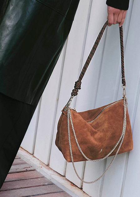 Sac à main en suède | marron "mallow - suede cognac", Craie Studio, photo 5