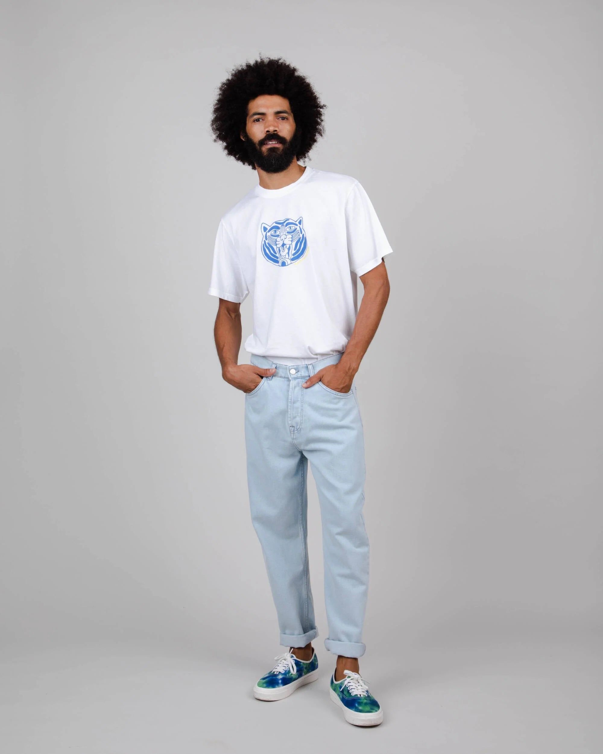 Jean bleu clair en coton bio - 5 pocket light denim, Brava Fabrics, photo 1