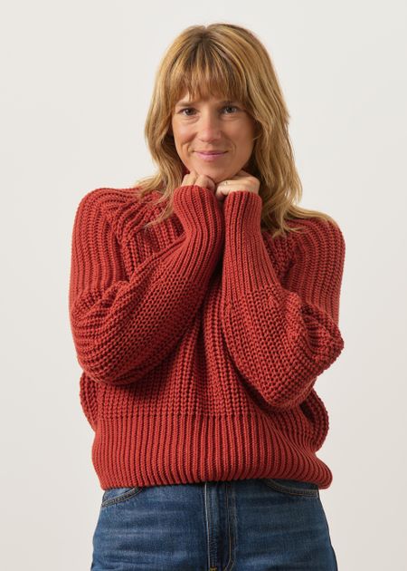 Strickpullover aus Bio-Baumwolle | rot "Ola - mid red", Jan'n June, Foto 4