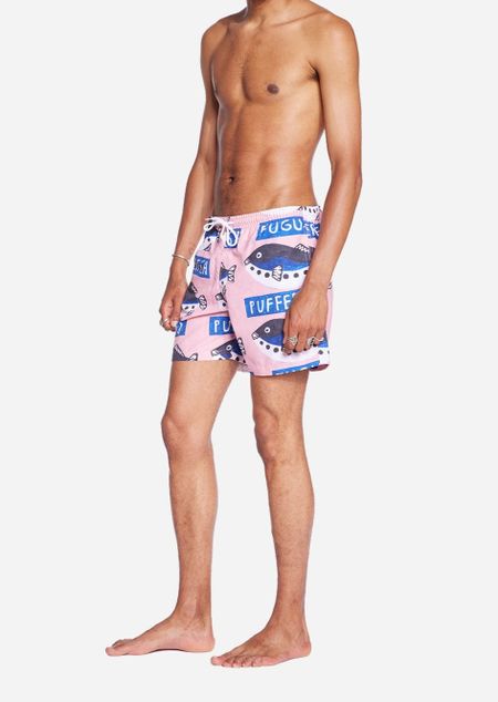 Short de bain en matières recyclées | rose "eugo pattern", Olow, photo 3