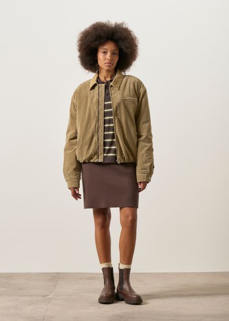 Veste doublée en velours coton bio | camel "Padded cord iconic å jacket", Armedangels, photo 3