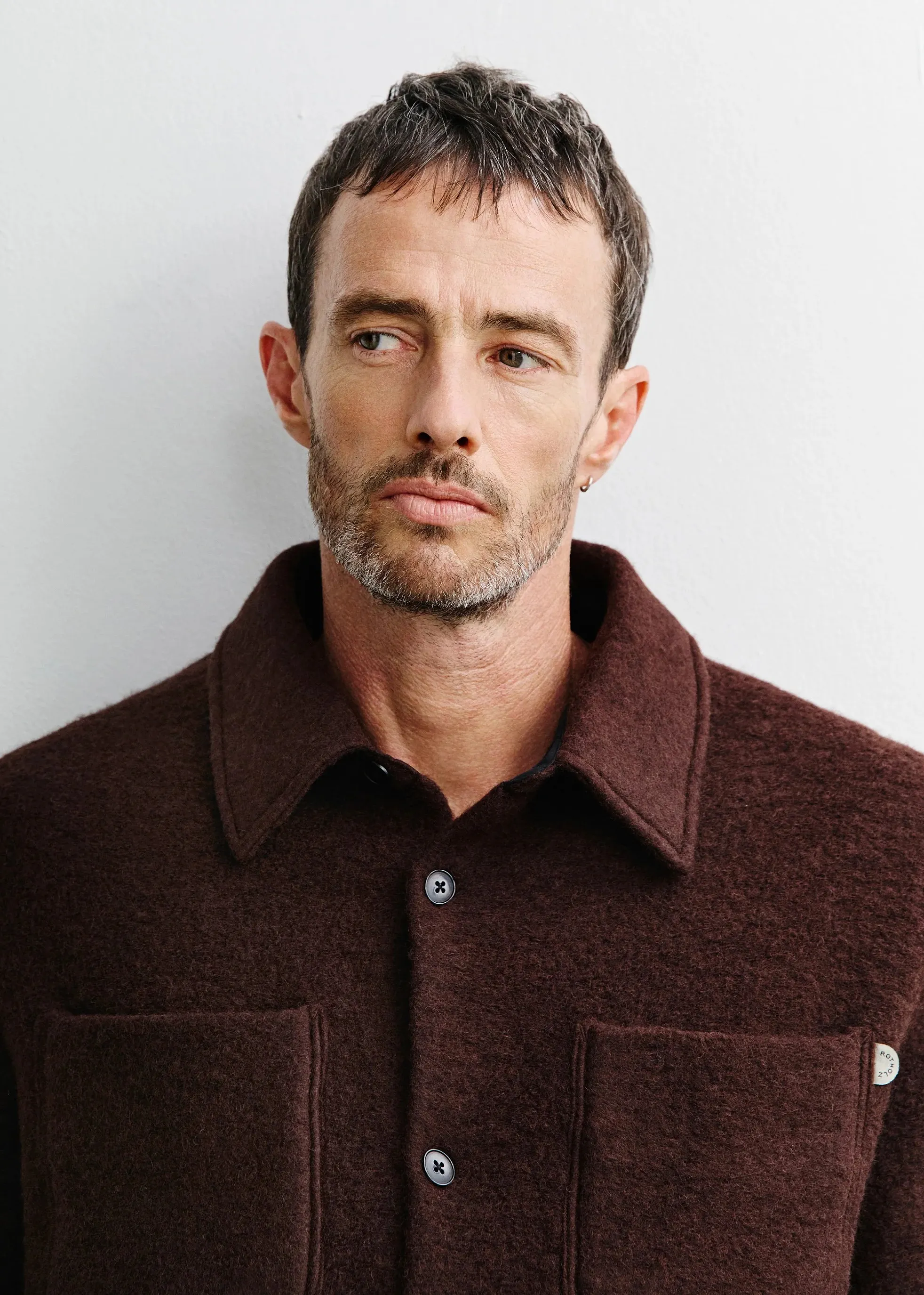 Surchemise en laine et coton bio | marron "Relaxed overshirt - rosewood brown", Rotholz, photo 2