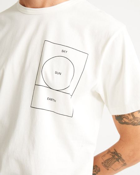 T-shirt imprimé blanc en coton bio - ryan carl sun