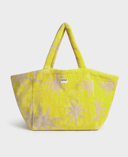 Sac cabas éponge en coton biologique | jaune "fuerteventura large tote bag - fuerteventura"