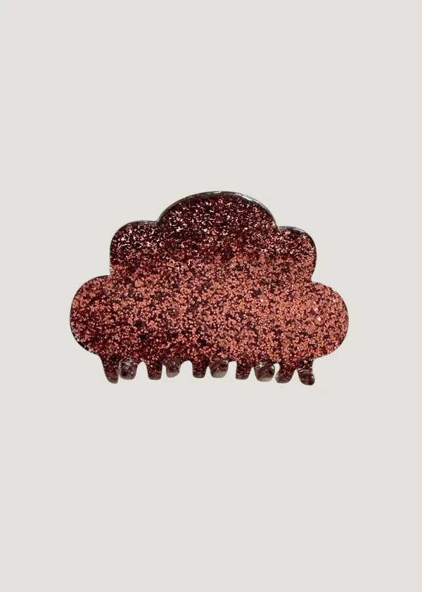 Pince à cheveux en acétate | bordeaux "Pince nuage - paillettes bordeaux", 23 Degres