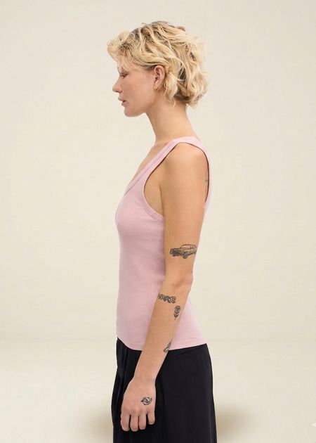 Débardeur en coton bio | rose "rib tank top - faded pink" - Colorful Standard