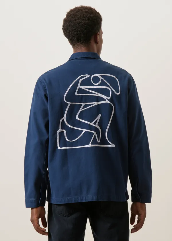 Veste imprimé dos en coton bio | bleu marine "Sergi - navy", Bask in the Sun