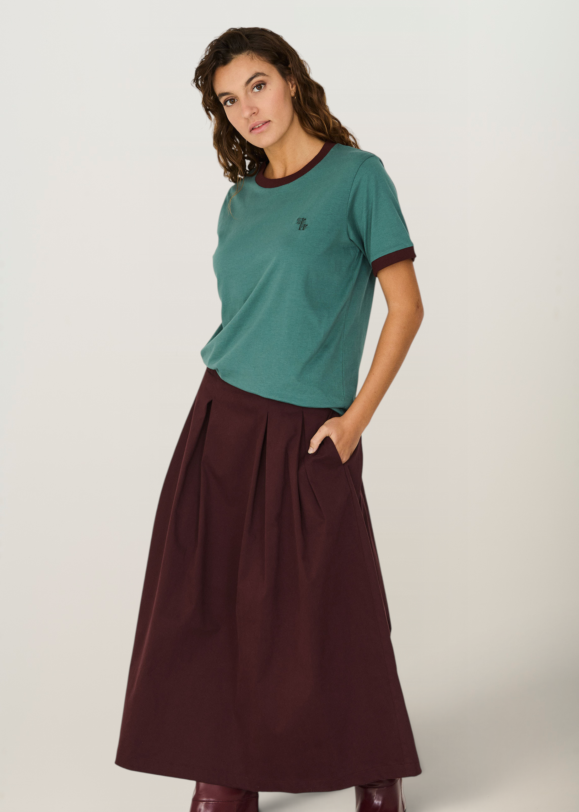 T-shirt en coton bio | vert "neskur", SKFK, photo 3