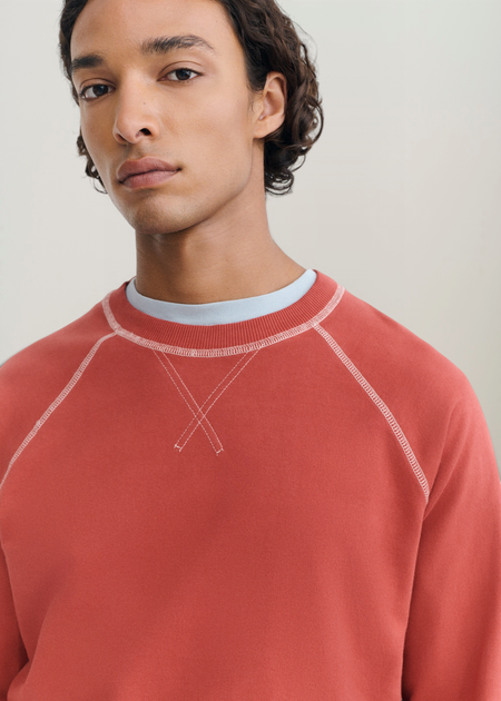 Sweat en coton bio | rouge "Red gorka sweatshirt - red", Thinking Mu