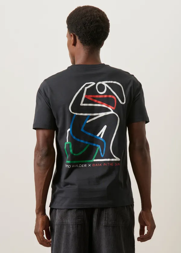 T-shirt imprimé en coton bio | noir "Couple - carbon", Bask in the Sun