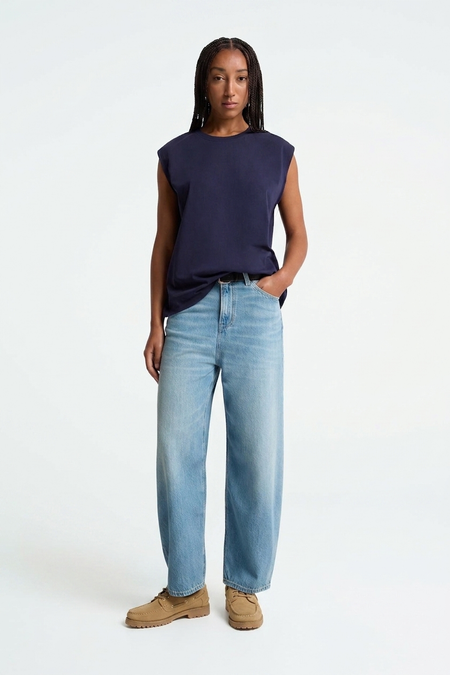 Jean ballon en coton bio et tencel | denim clair "leila - luiz super light"