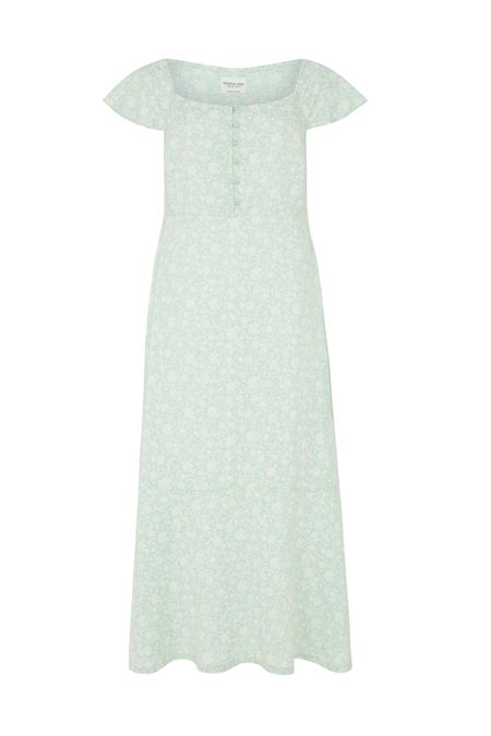 Robe longue vert menthe fleurie en tencel - pippa, People Tree, photo 6