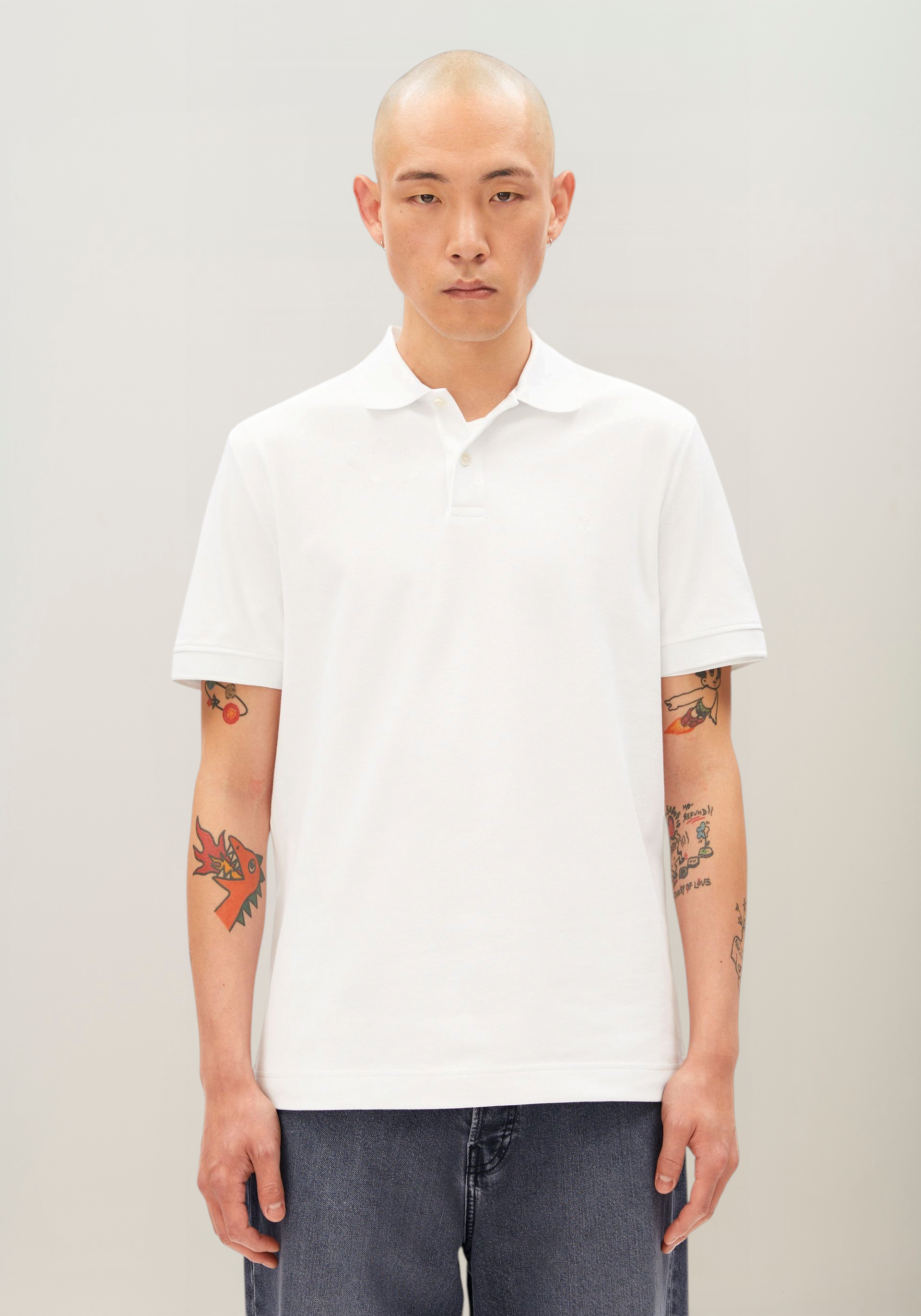 Polo en coton bio | blanc "Maario poloshirt - white", Armedangels, photo 1