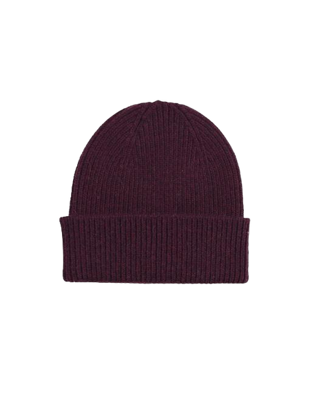 Bonnet rouge bordeaux en laine mérinos recyclée - merino wool beanie oxblood red - Colorful Standard